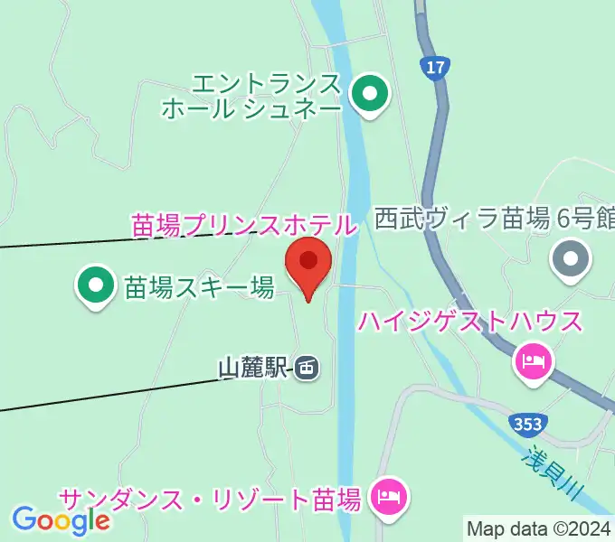 苗場プリンスホテル・ブリザーディウムの地図