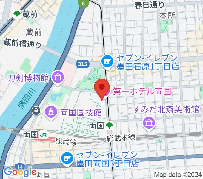 KFCホールの地図