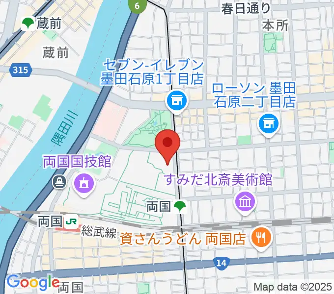 KFCホールの地図
