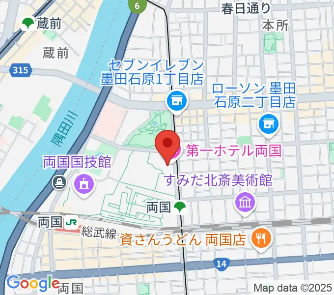 KFCホールの地図