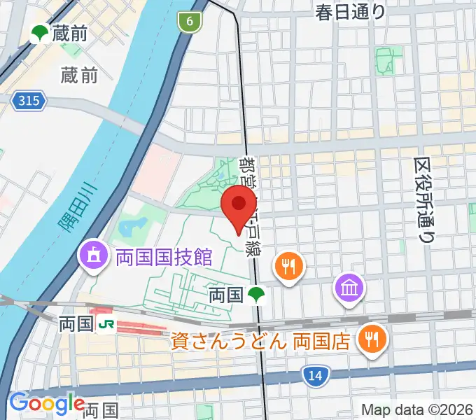 KFCホールの地図