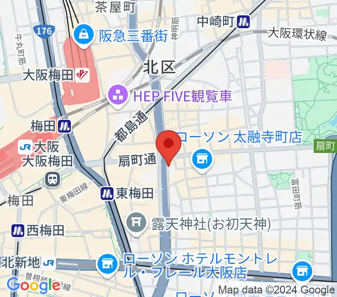 梅田呉服座の地図