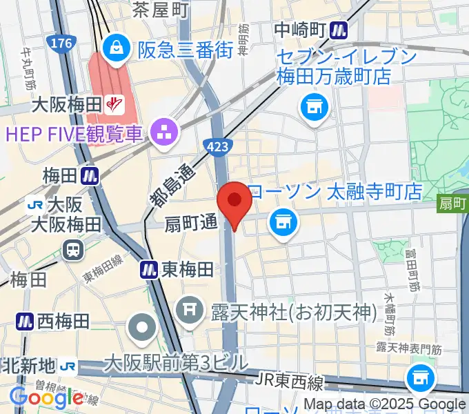梅田呉服座の地図