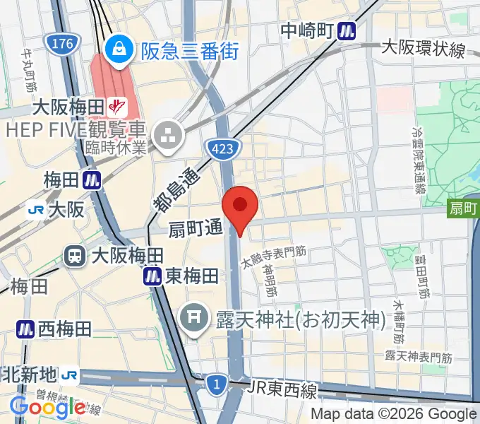 梅田呉服座の地図