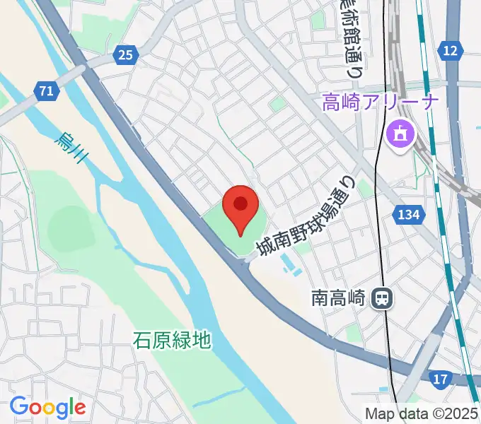 高崎市城南野球場の地図