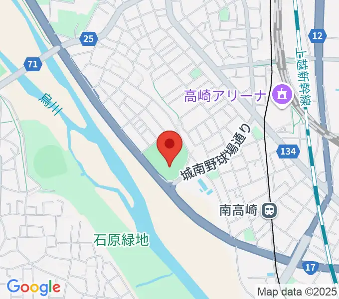 高崎市城南野球場の地図