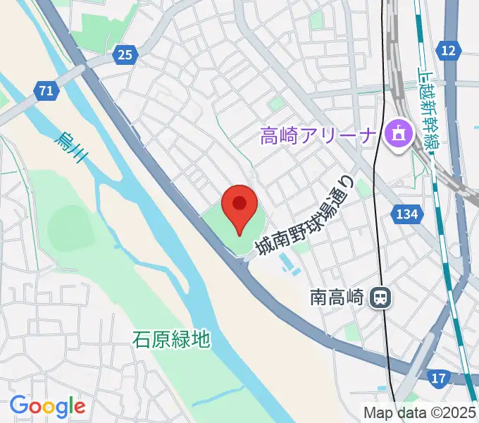 高崎市城南野球場の地図