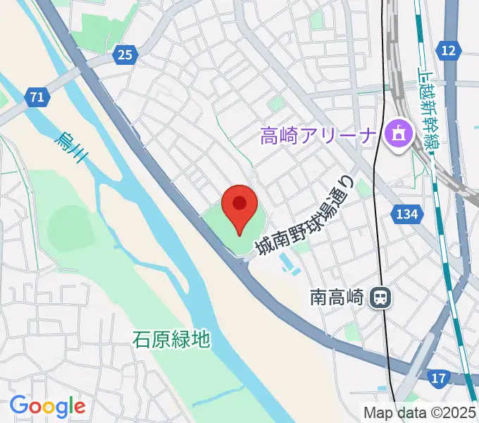 高崎市城南野球場の地図