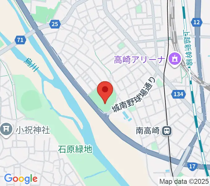 高崎市城南野球場の地図