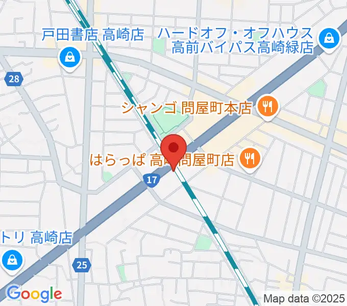 ピアノプラザ群馬ぴあの館の地図