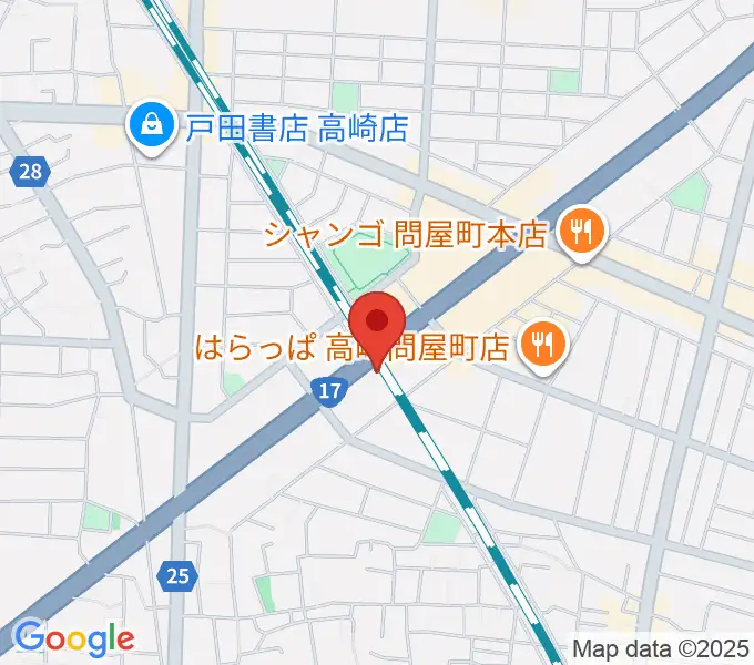 ピアノプラザ群馬ぴあの館の地図