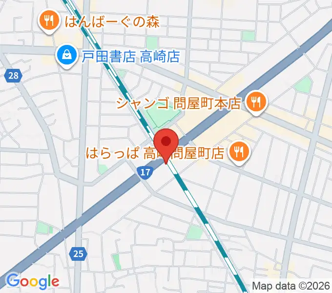 ピアノプラザ群馬ぴあの館の地図