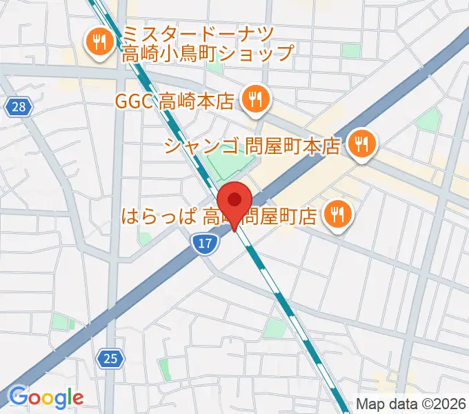 ピアノプラザ群馬ぴあの館の地図