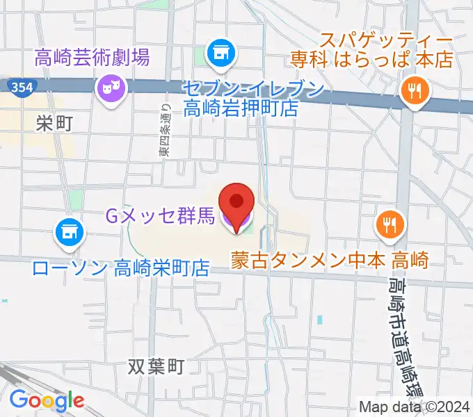 Gメッセ群馬の地図