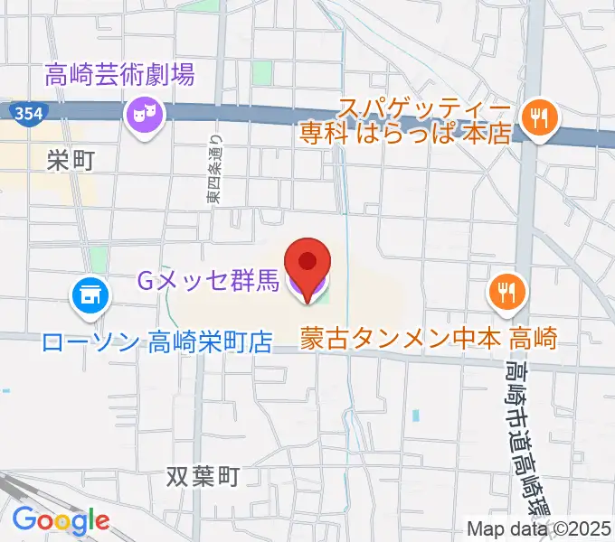 Gメッセ群馬の地図