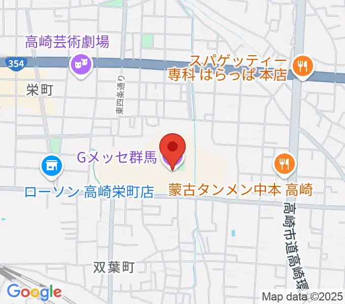 Gメッセ群馬の地図