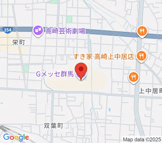 Gメッセ群馬の地図