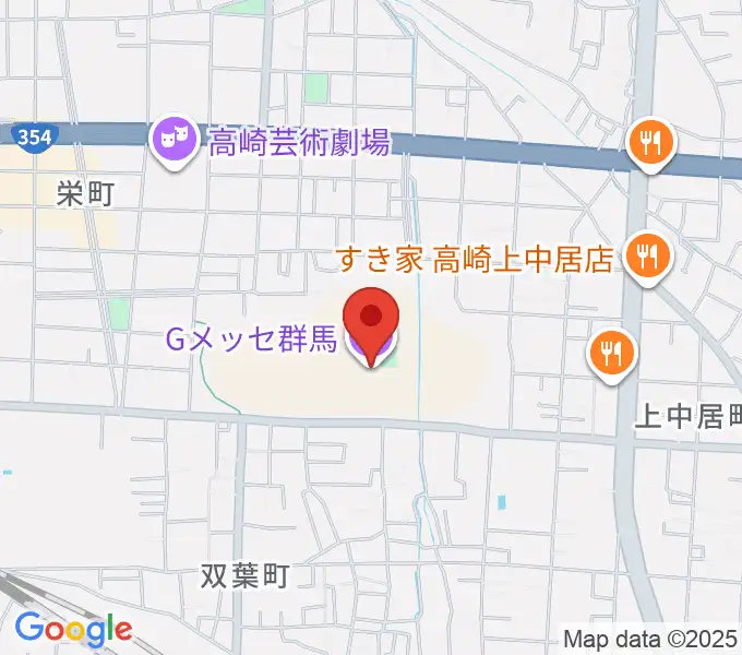 Gメッセ群馬の地図
