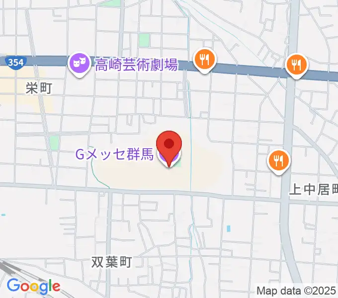 Gメッセ群馬の地図