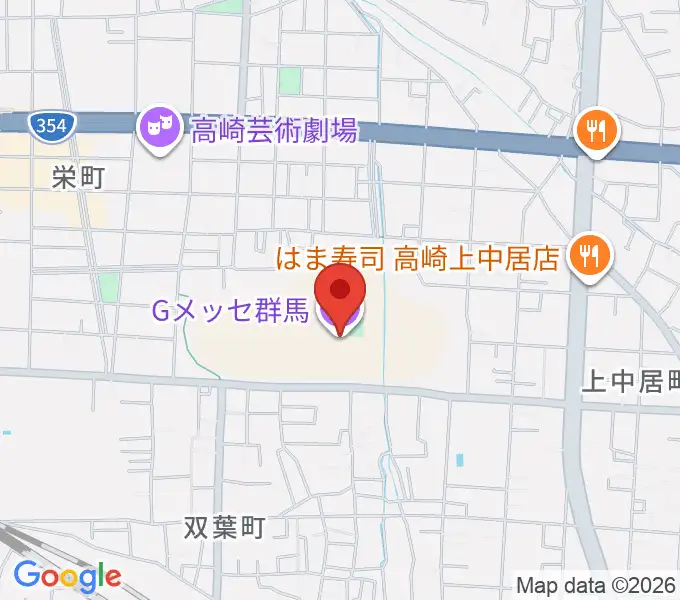 Gメッセ群馬の地図