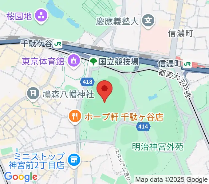 国立競技場の地図