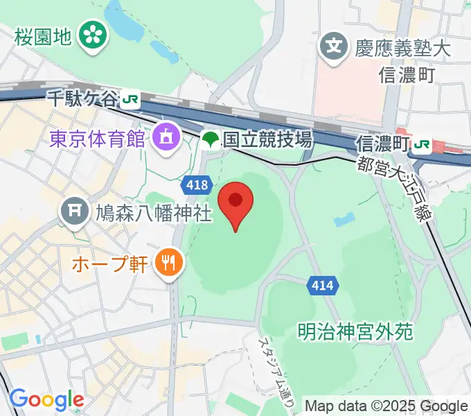 国立競技場の地図