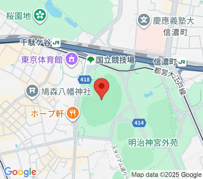 国立競技場の地図