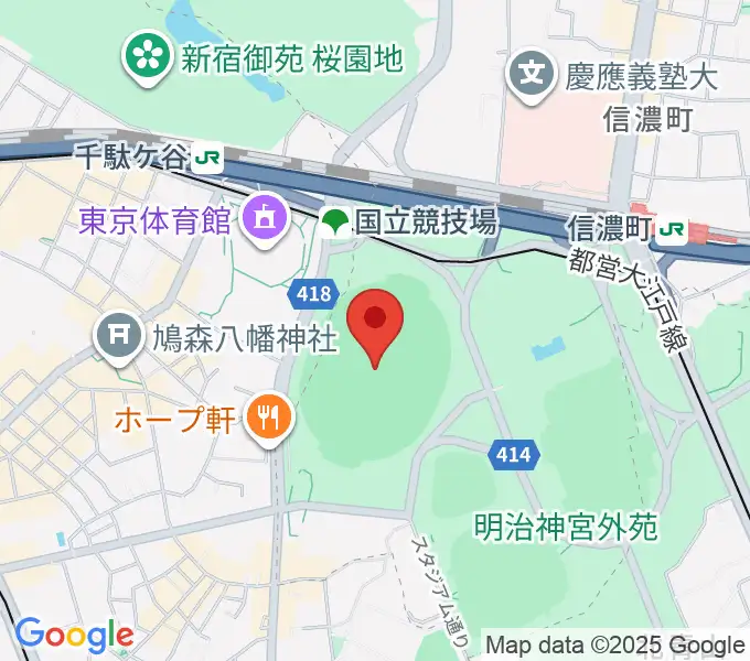MUFGスタジアムの地図