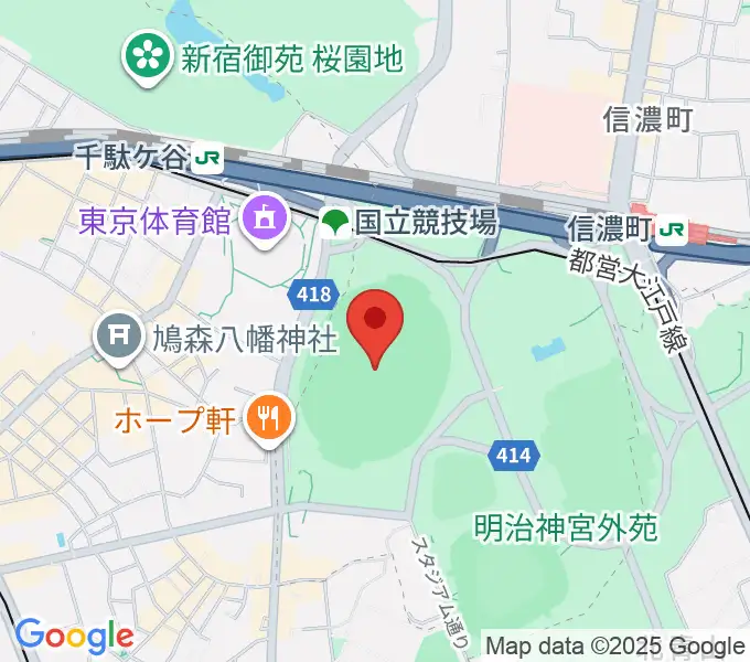 MUFGスタジアムの地図