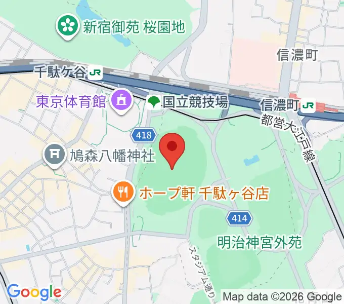 MUFGスタジアムの地図