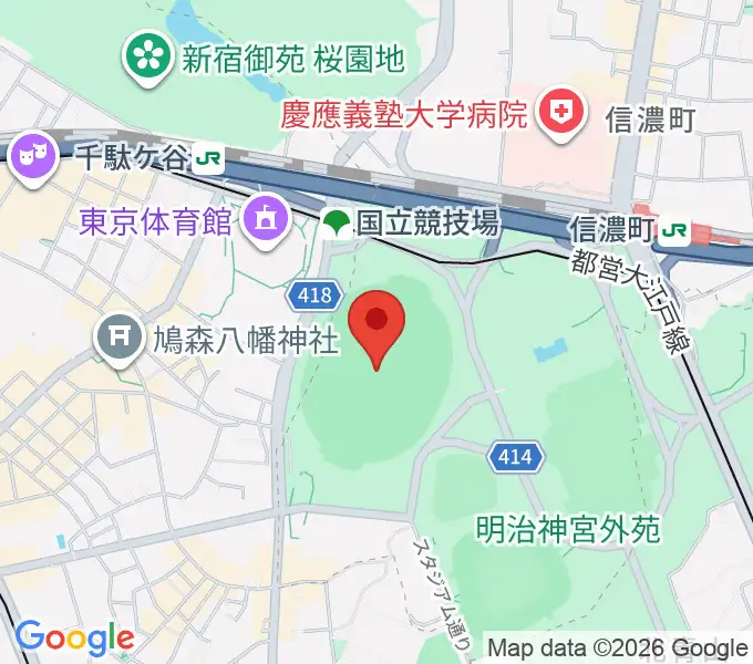 MUFGスタジアムの地図