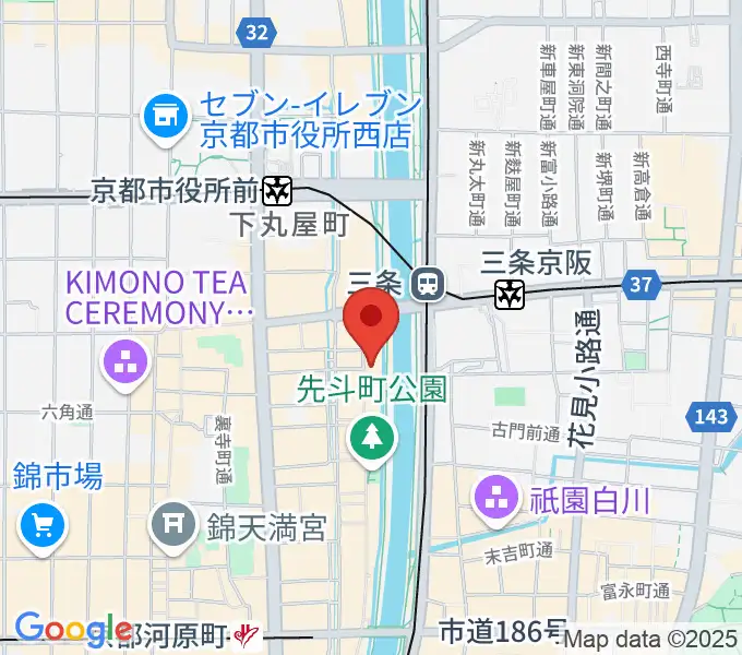 先斗町歌舞練場の地図