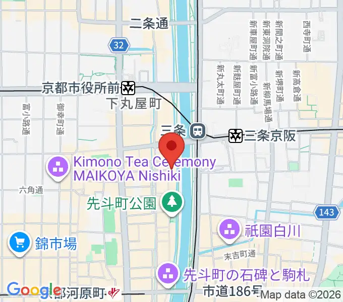先斗町歌舞練場の地図