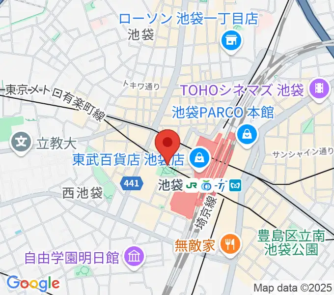 池袋西口グローバルリングの地図