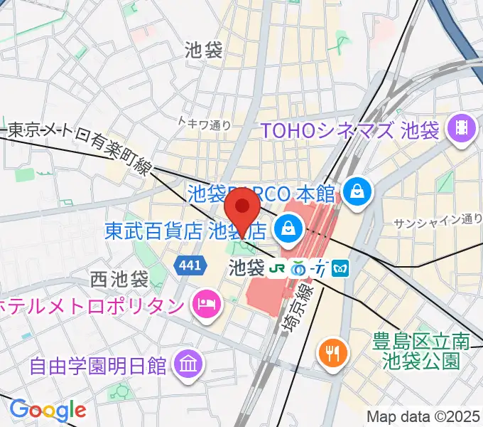 池袋西口グローバルリングの地図