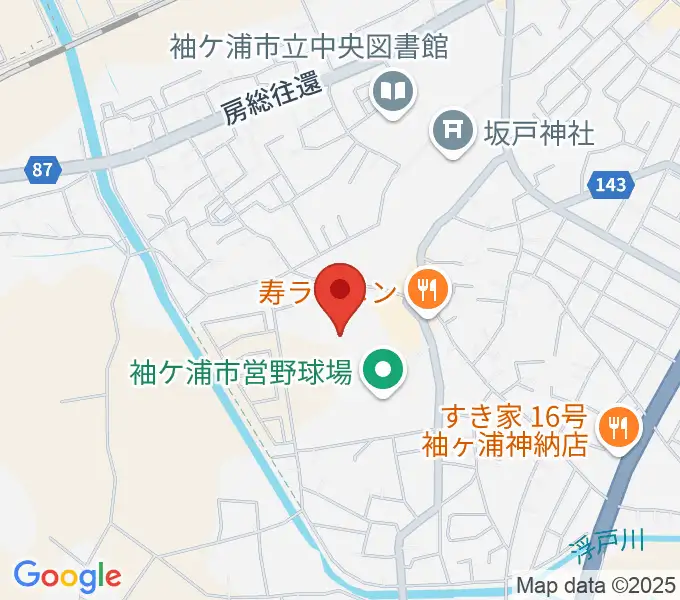 袖ケ浦市総合運動場陸上競技場の地図