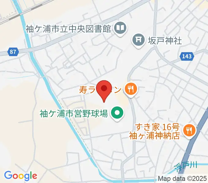 袖ケ浦市総合運動場陸上競技場の地図