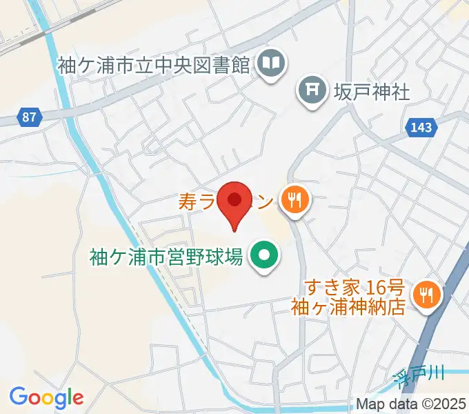 袖ケ浦市総合運動場陸上競技場の地図