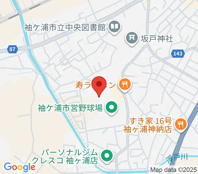 ローヴァーズ袖ケ浦スタジアムの地図