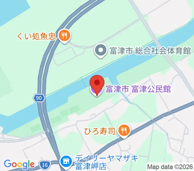 富津公民館の地図