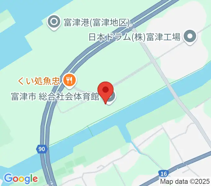 富津市総合社会体育館の地図