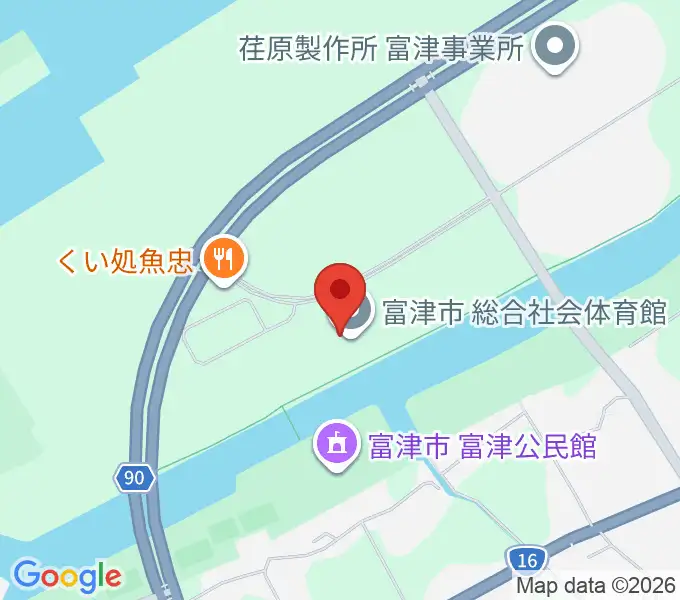 富津市総合社会体育館の地図