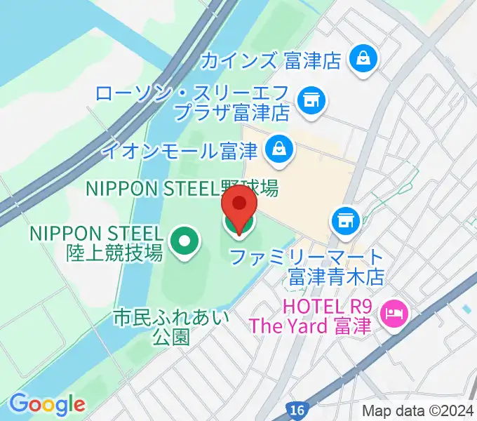 NIPPON STEEL 野球場の地図