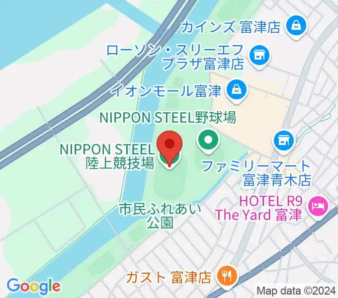 NIPPON STEEL 陸上競技場の地図