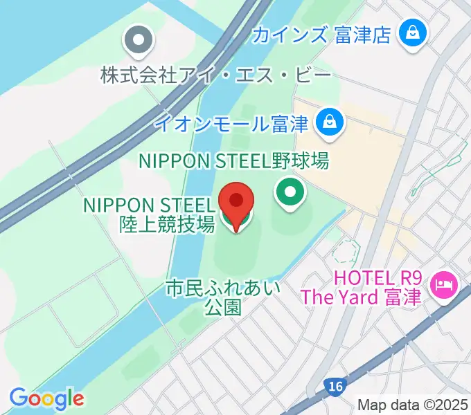 NIPPON STEEL 陸上競技場の地図