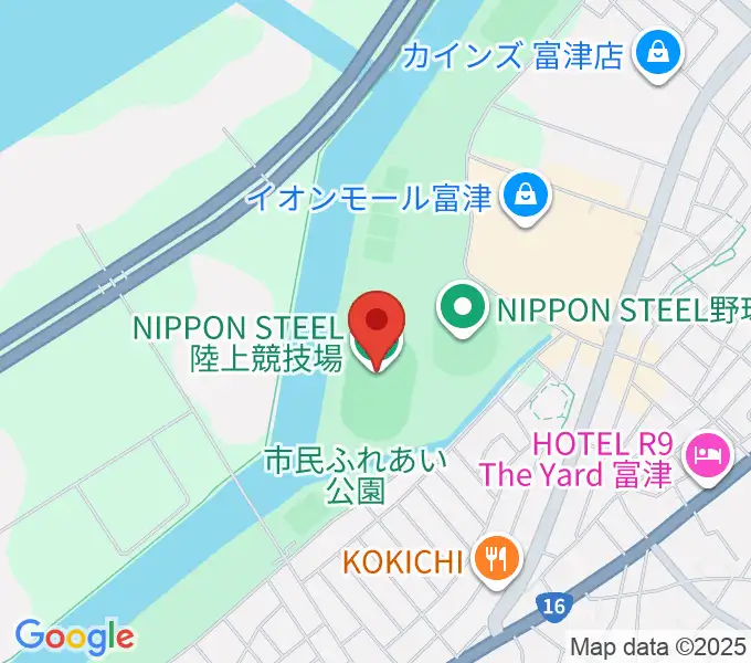 NIPPON STEEL 陸上競技場の地図