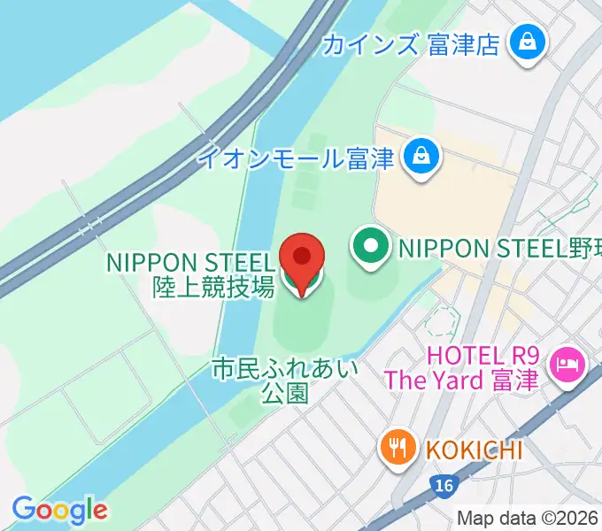 NIPPON STEEL 陸上競技場の地図