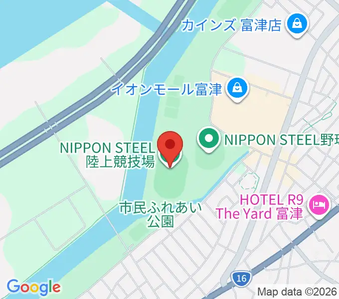 NIPPON STEEL 陸上競技場の地図