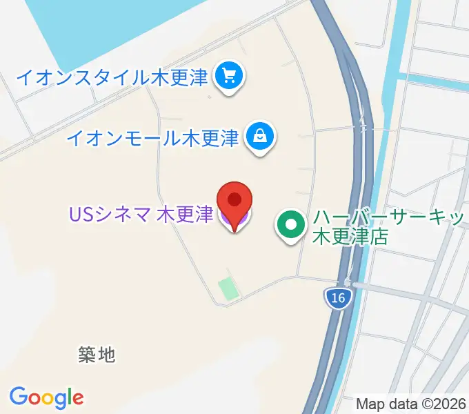 USシネマ木更津の地図
