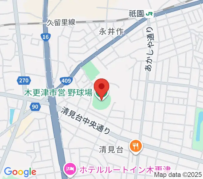 木更市営野球場の地図